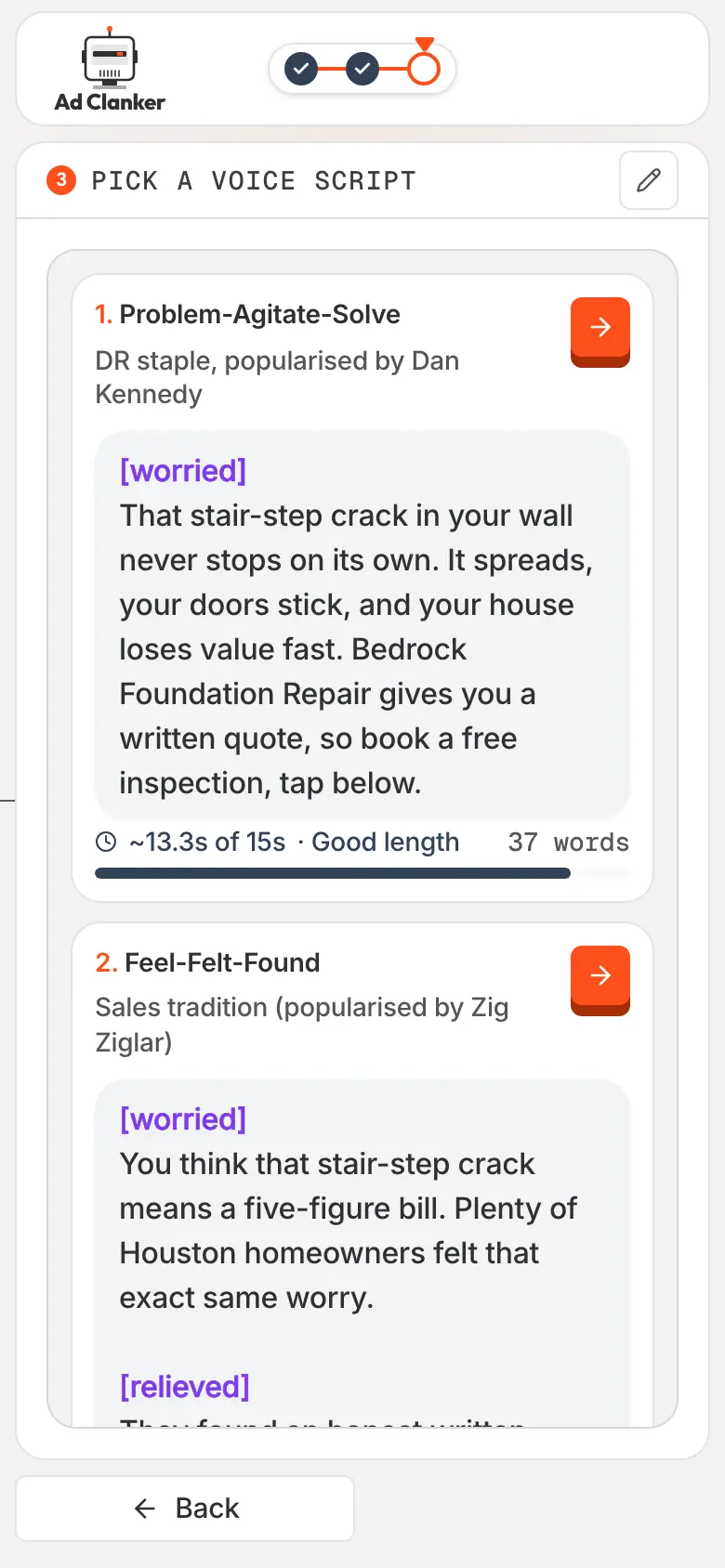 Foundation ad ideas on a phone
