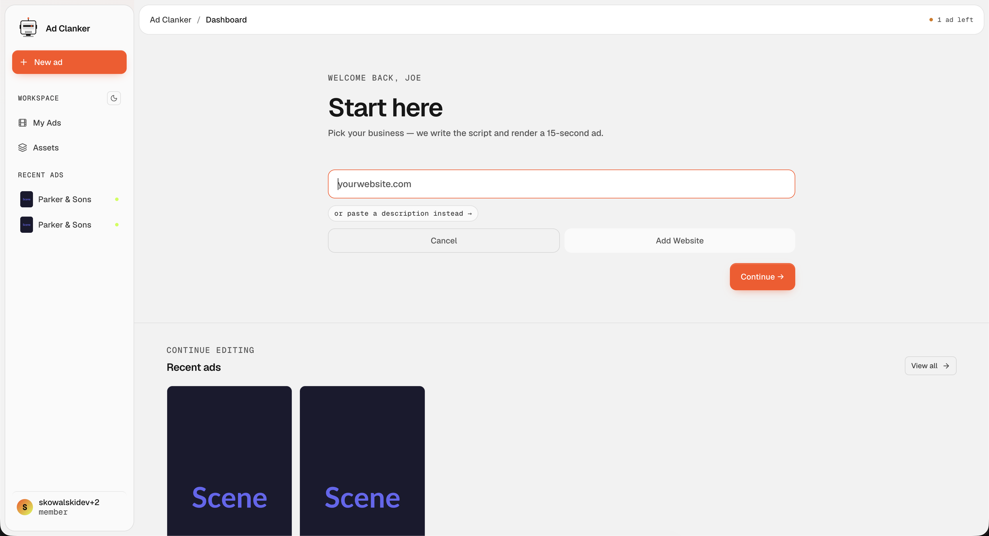 Paste your website
