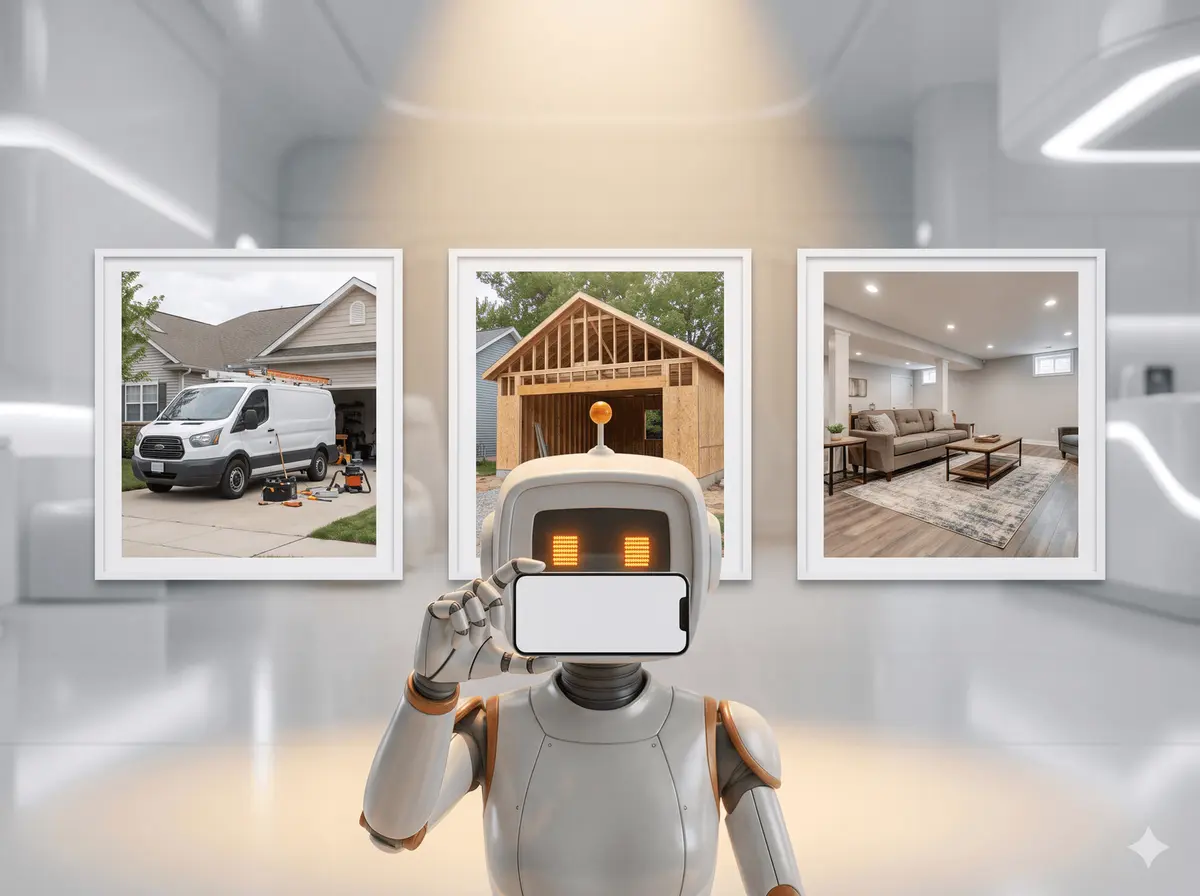 The robot photographing a job site